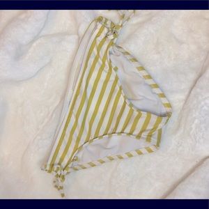 Mossimo swim bottoms, mustard yellow stripes